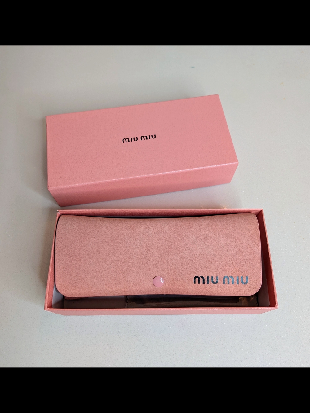 Miu Miu Oval Sunglasses Pink Gold Logo Brown Lenses - Picture 11 of 11